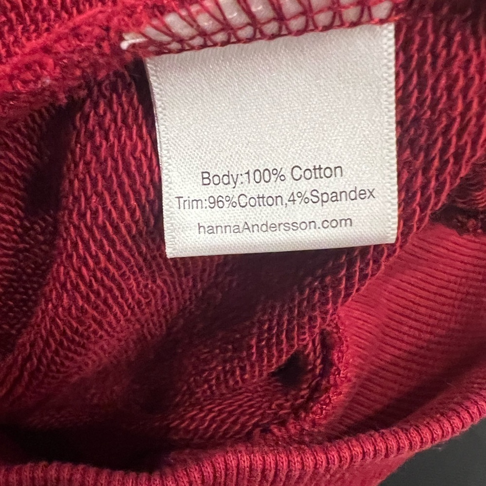 Hanna Andersson Boys Burgundy Top With White Collar Size 5 — image 3 of 4